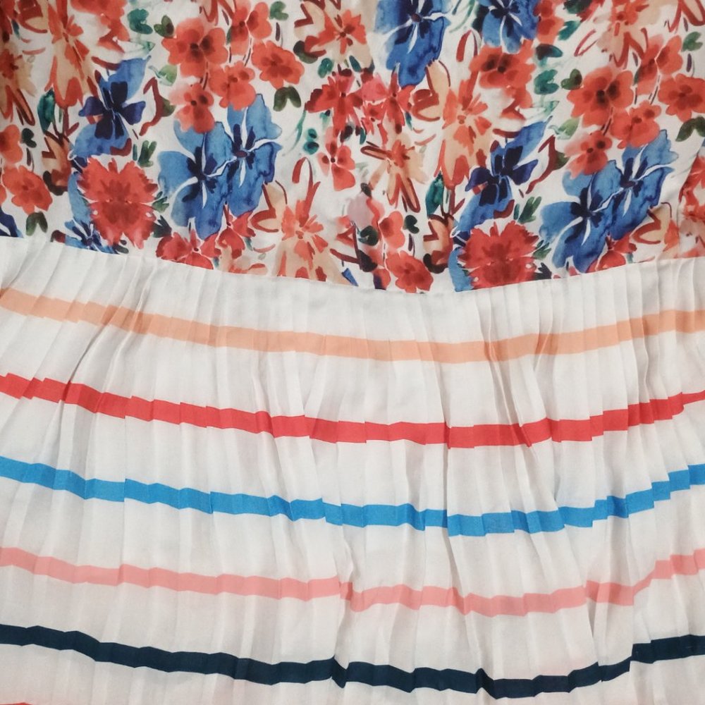 4/$25 Floral Striped Midi Dress - Picture 7 of 8